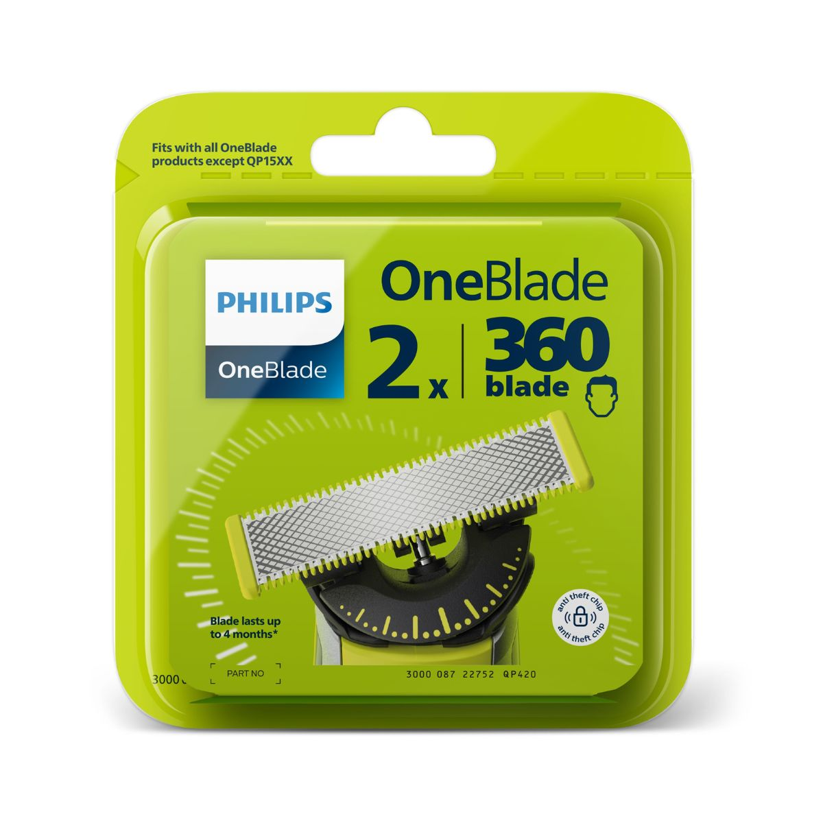 Philips Rasierklinge OneBlade 360 / QP420/50 Silber Doppelpack
