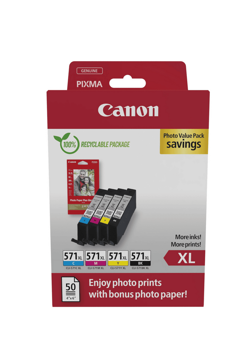 Canon Tinta CLI-571XL / 0332C006 BK,C,M,Y XL Multipack