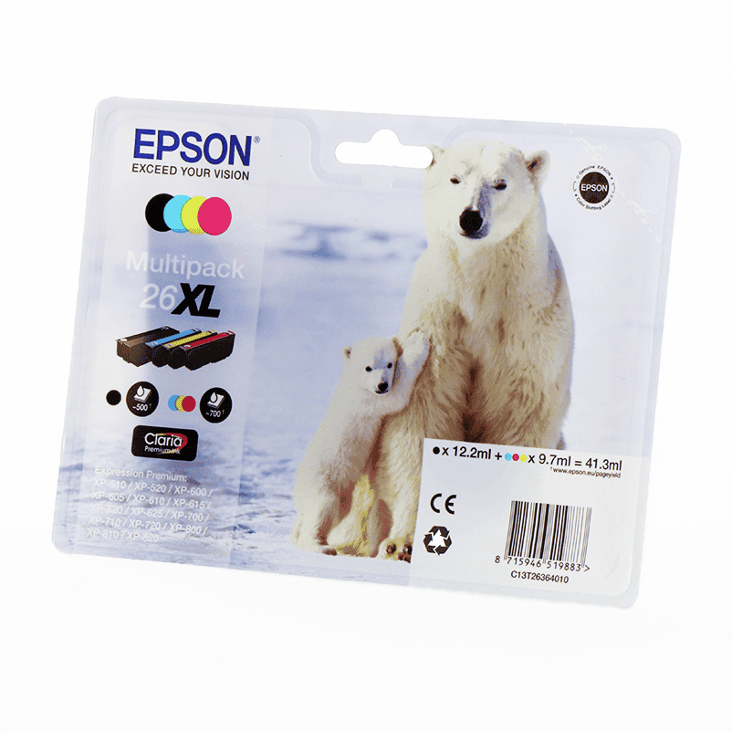 Epson Ink 26XL / C13T26364010 BK,C,M,Y XL Multipack