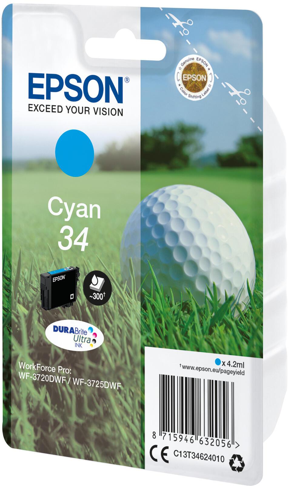 Epson Tinta 34 / C13T34624010 Cian Standard