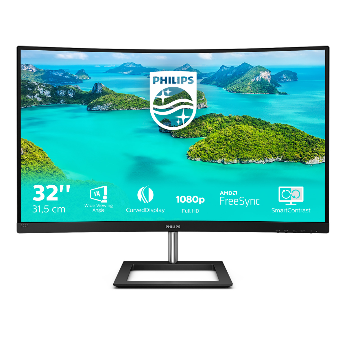 Philips Monitor 322E1C / 322E1C/00 Negro (31,5 ")