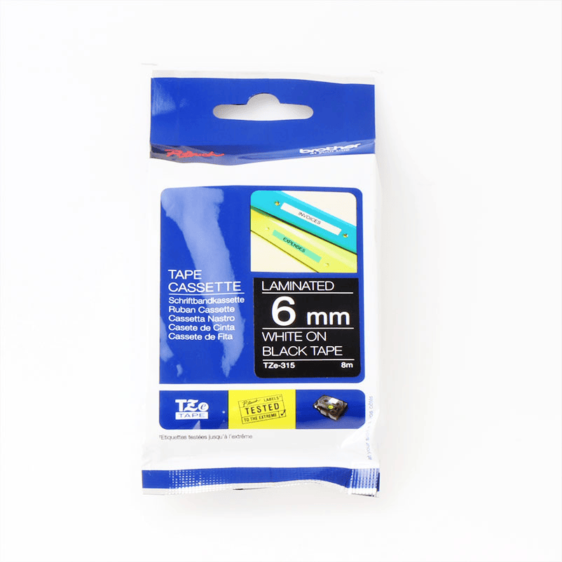 Brother Ruban encreur TZE-315 Noir sur blanc