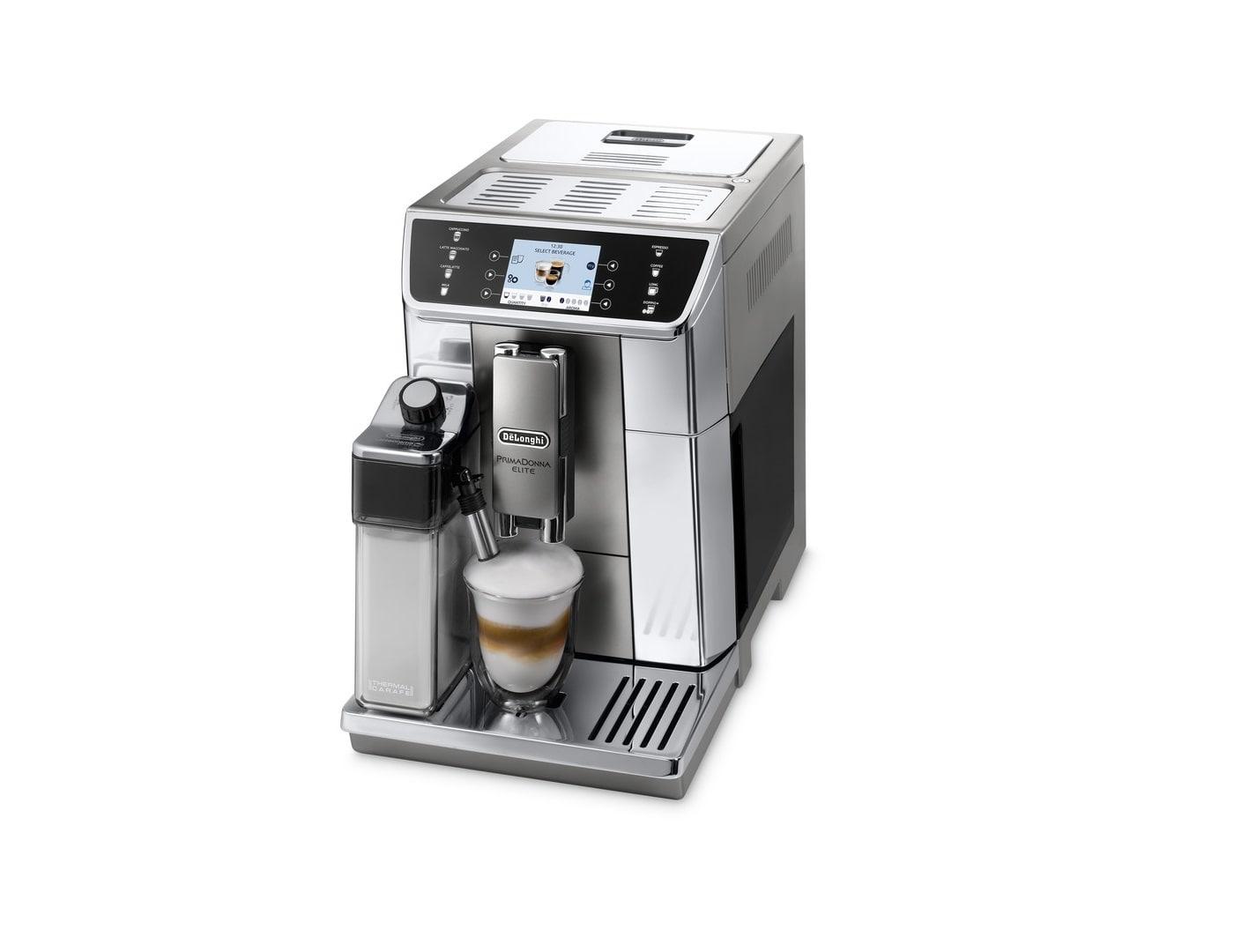 De’Longhi Máquina de café totalmente automática PrimaDonna Elite mit LatteCrema / ECAM650.55.MS Negro, metalizado, plateado