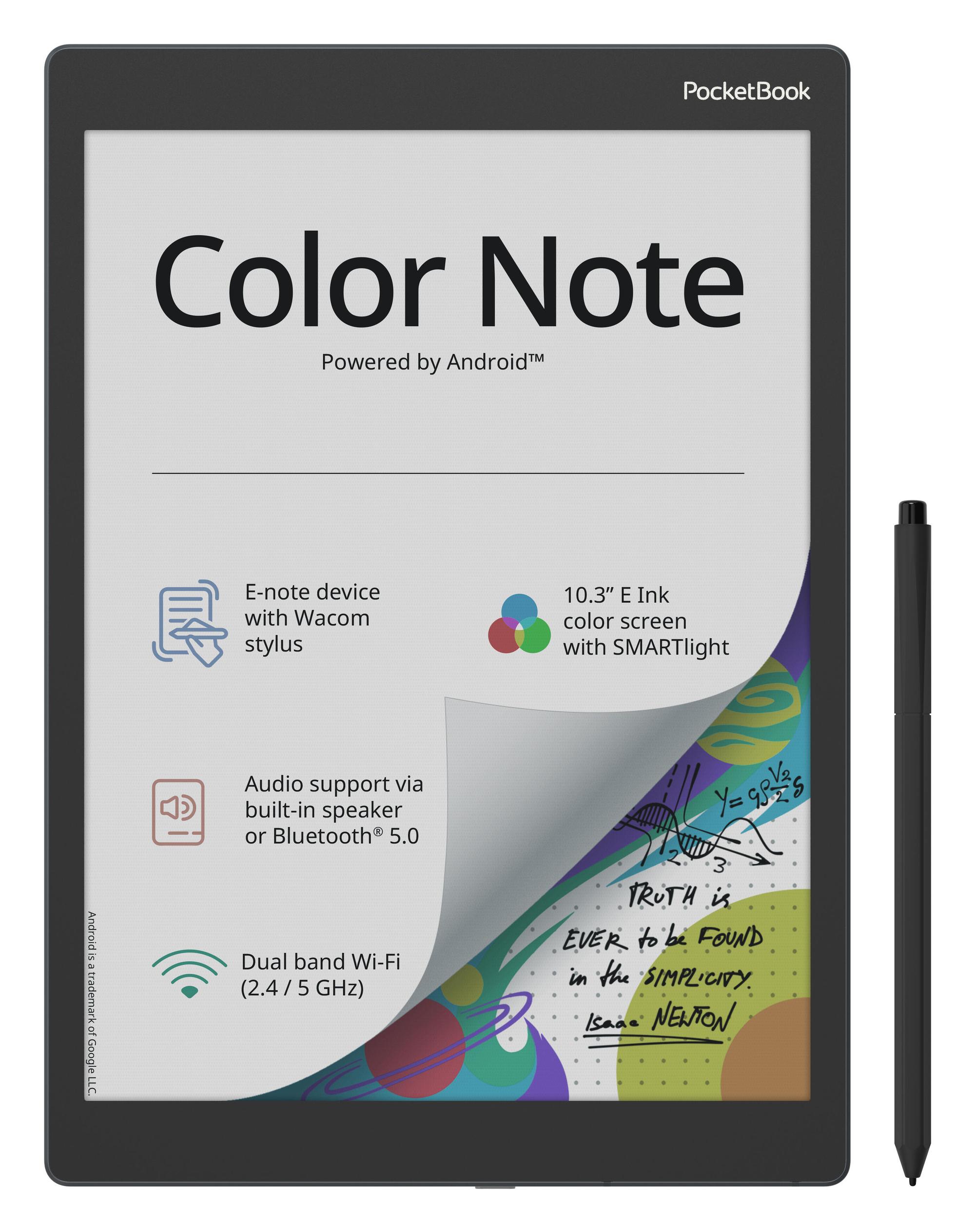 PocketBook lettore di eBook Color Note / PB1041-1-WW-B Nero, blu XL 26,2 cm (10,3")