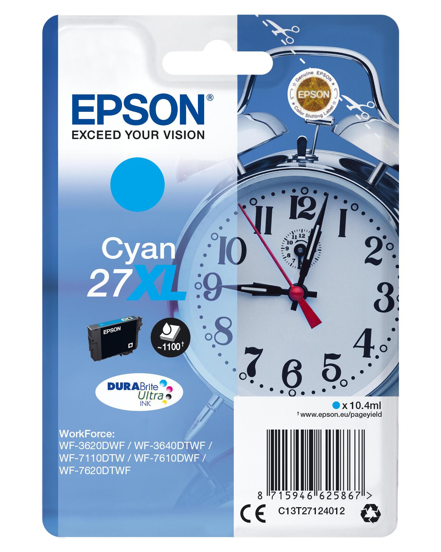 Epson Tinta 27XL / C13T27124012 Cian XL