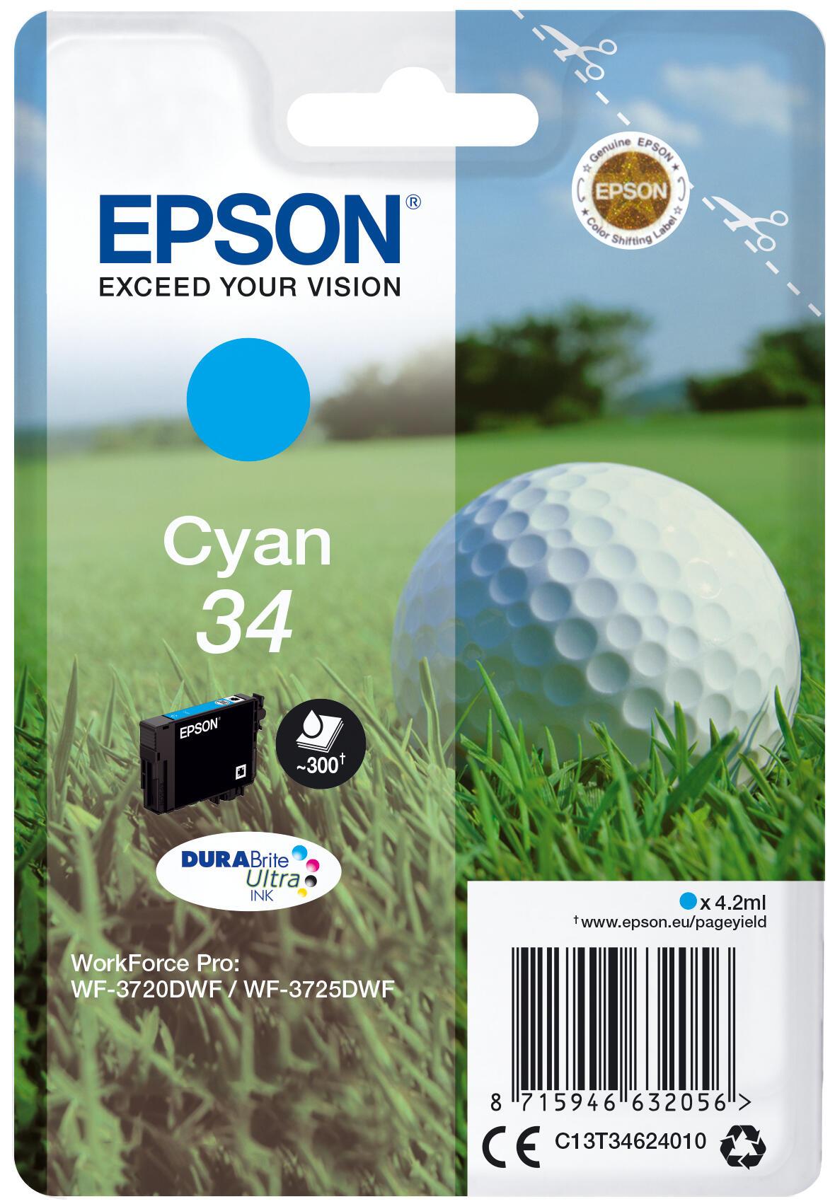 Epson Tinta 34 / C13T34624010 Cian Standard