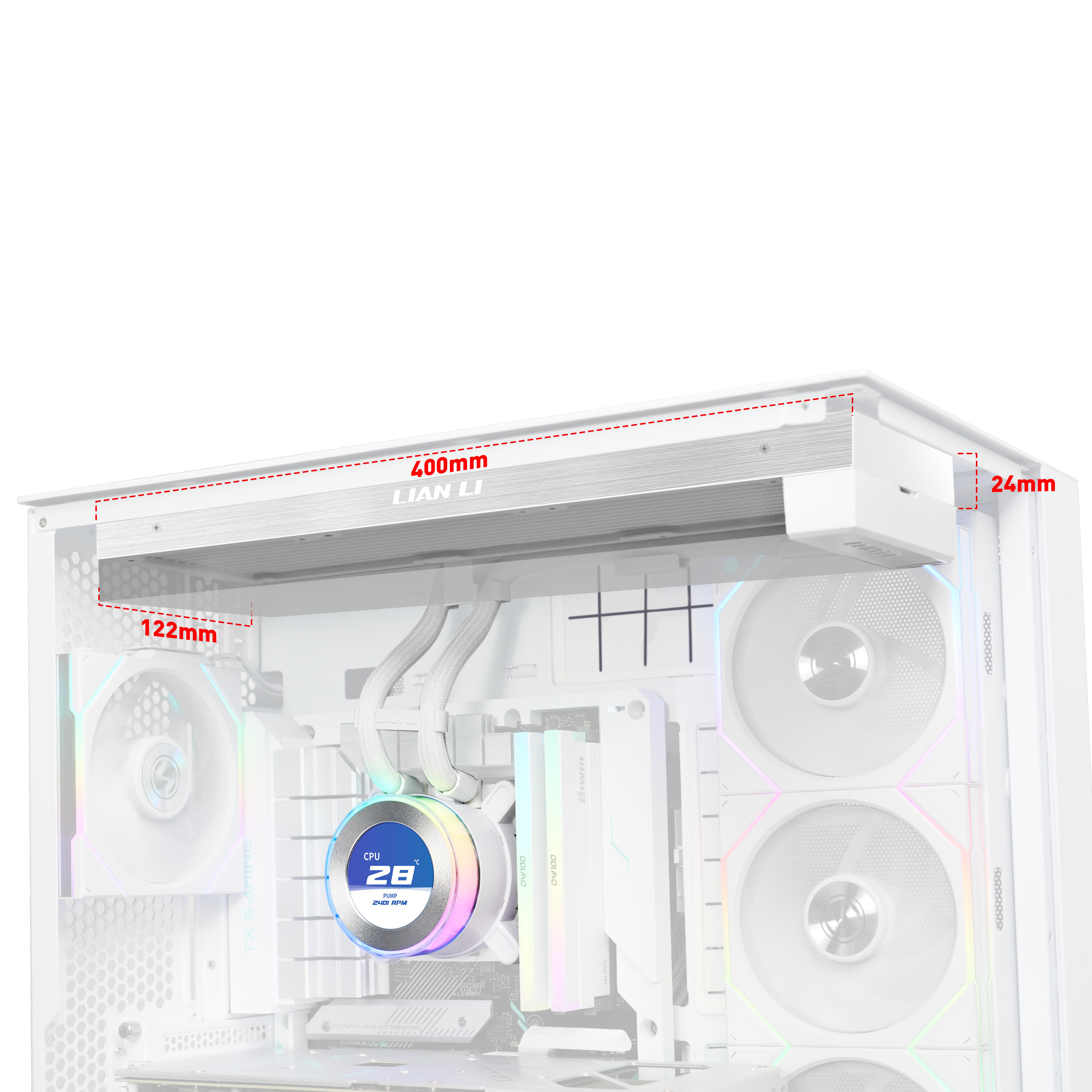 Lian Li Refrigeración por agua Hydroshift II LCD-C 360N / GHS2LCD36W Blanco