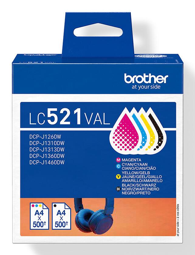 Brother Inchiostro LC-521VAL / LC521VAL BK, C, M, Y Multipack