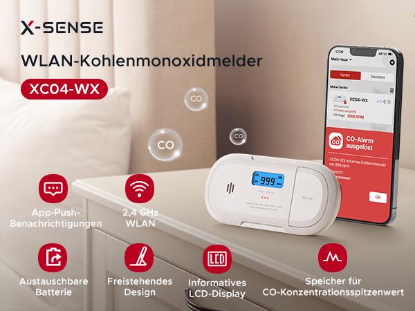 X-Sense Kohlenmonoxidmelder XC04-WX / ZASXS00171WEU Weiß