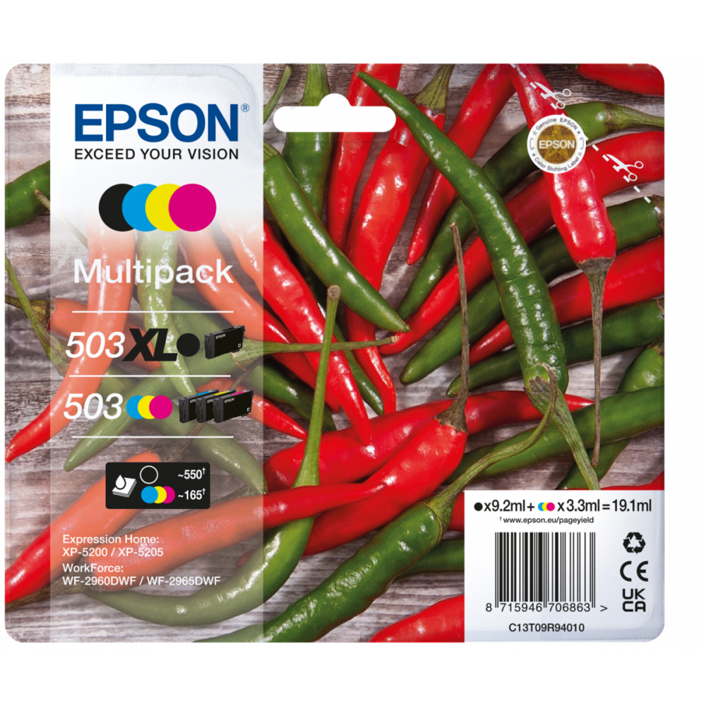 Epson Tinte 503XL/503 / C13T09R94010 BK,C,M,Y XL
