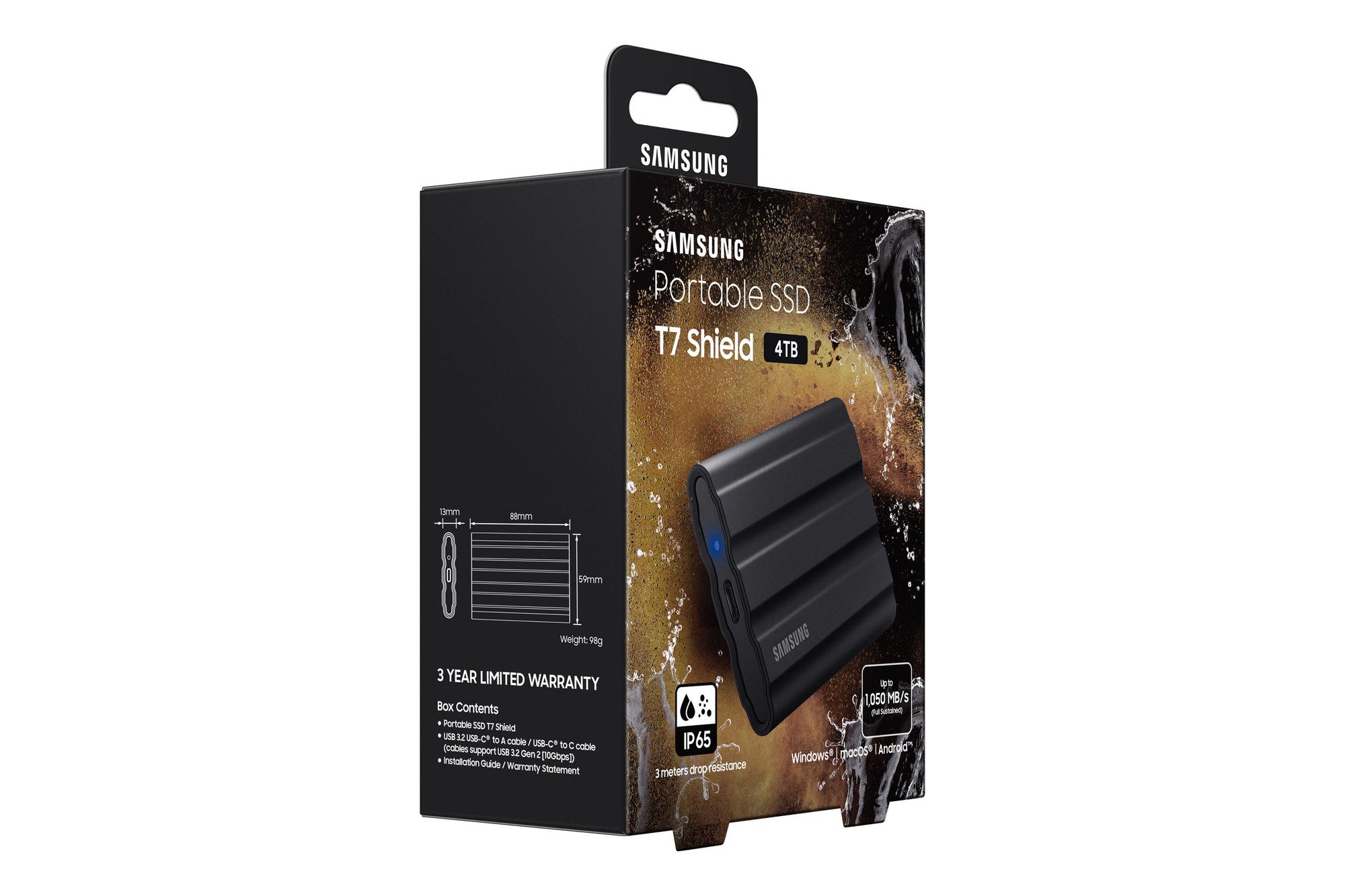 Samsung SSD esterno T7 Shield 4TB / MU-PE4T0S/EU Nero