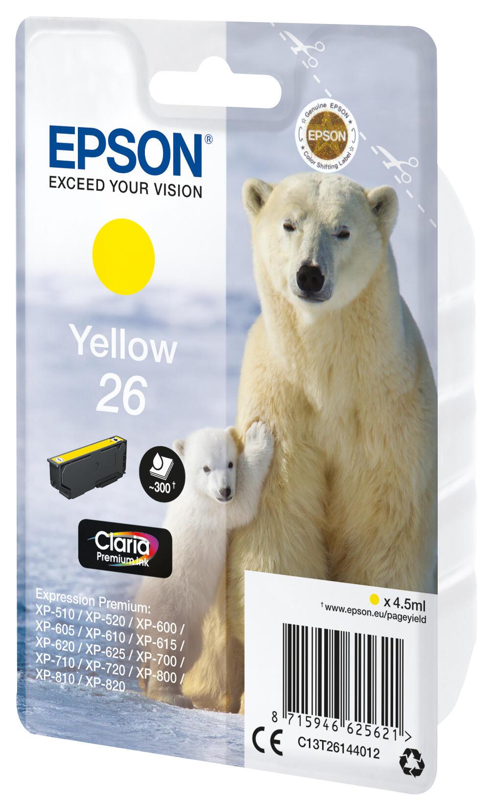 Epson Encre 26 / C13T26144012 Jaune Standard