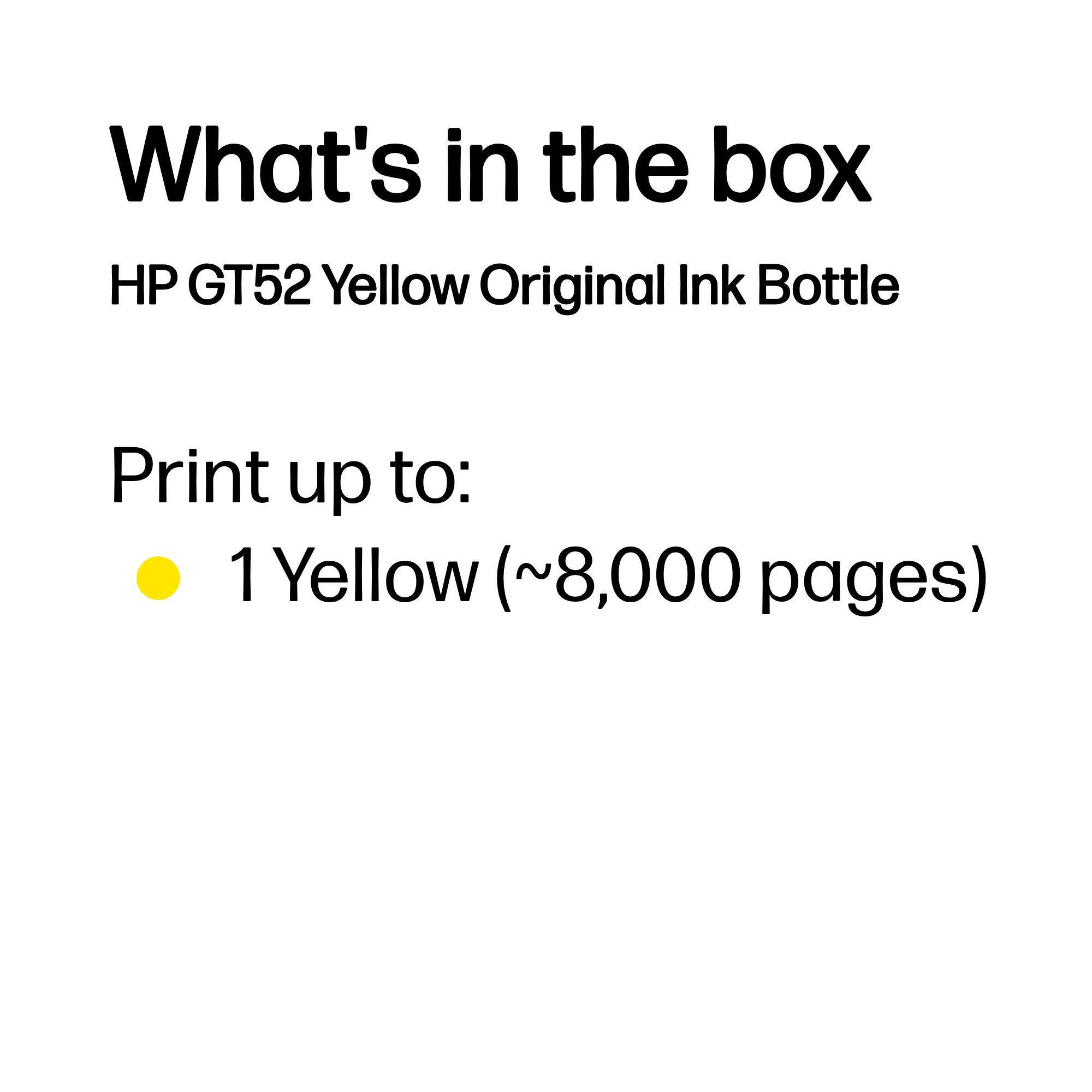 HP Inchiostro GT52 / M0H56AE Giallo Standard