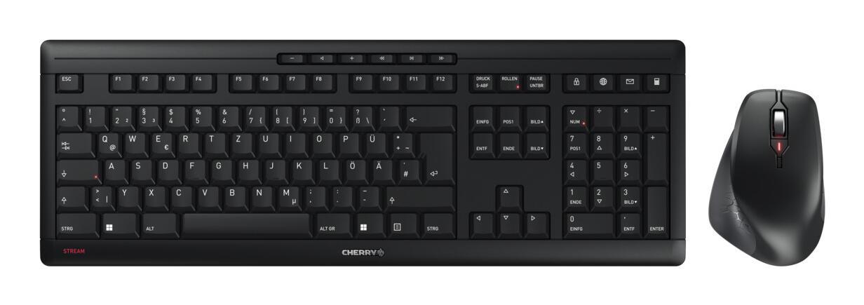 CHERRY Set de ratón y teclado Stream Desktop Comfort / JD-8550DE-2 Negro