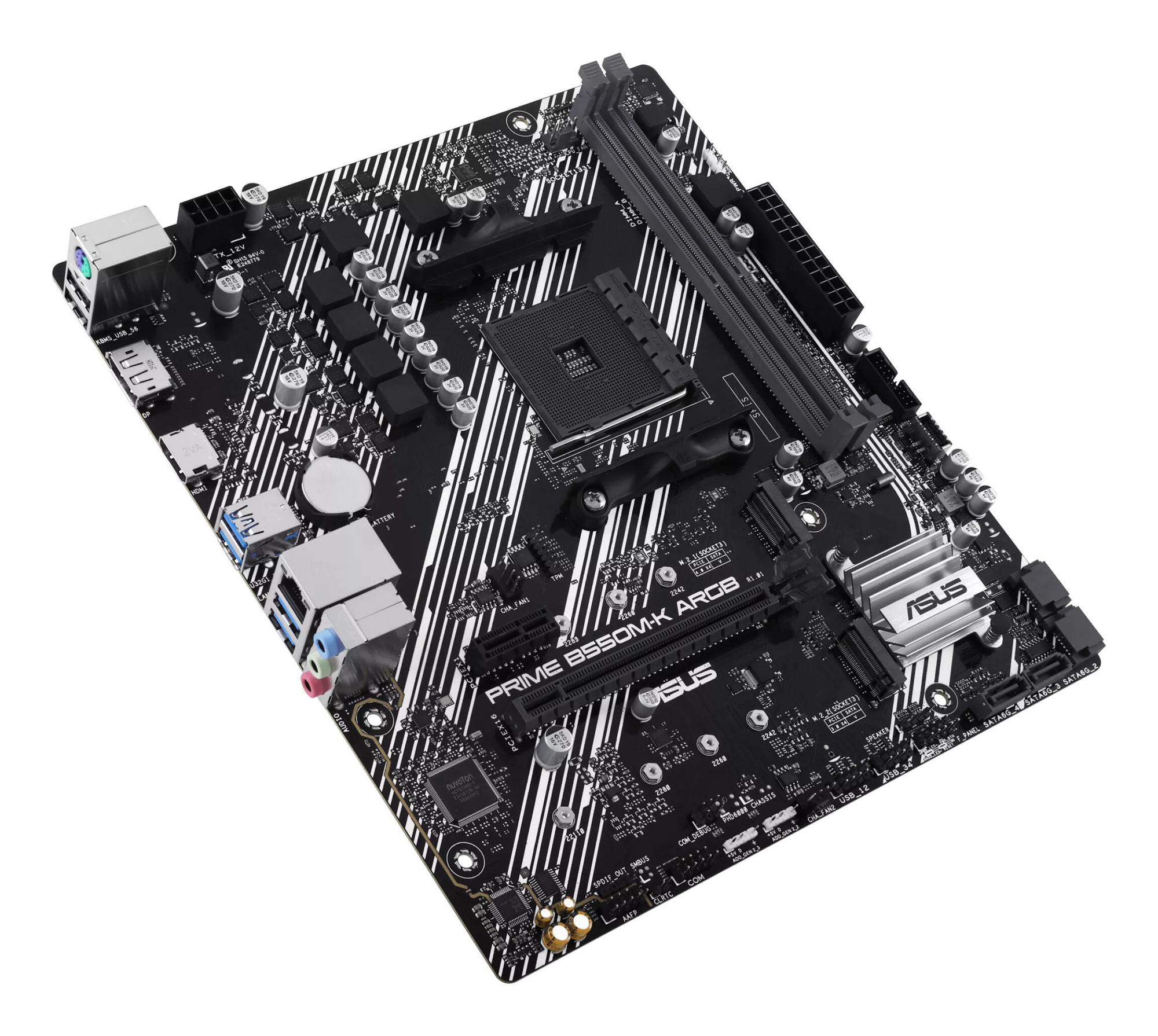 ASUS Mainboard Prime B550M-K ARGB / 90MB1GC0-M0EAY0 Black, grey