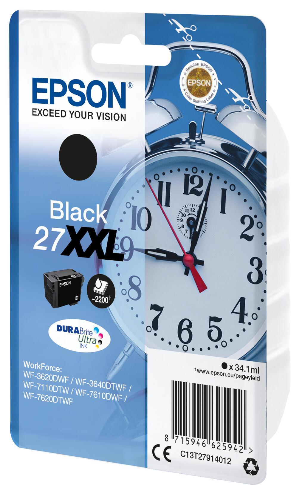 Epson Tinte 27XXL / C13T27914012 Schwarz XXL
