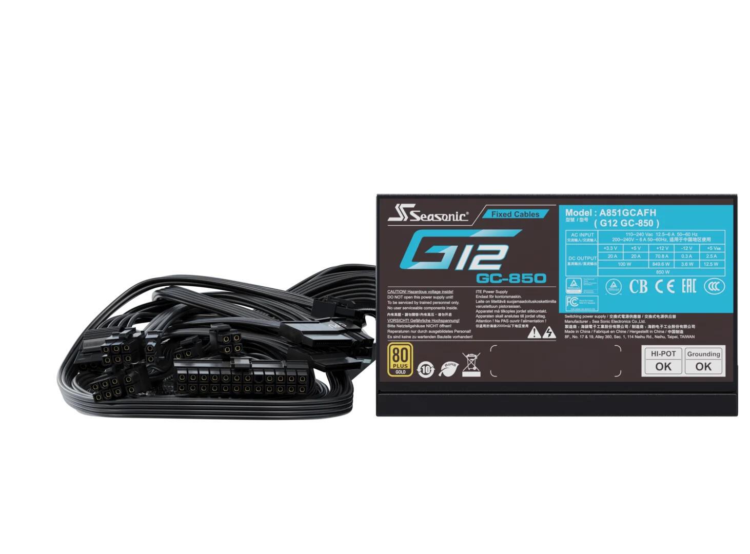 Seasonic Alimentatore per PC G12 GC-850 / SSP-850RT2 Nero