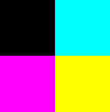 Noir, Cyan, Magenta, Jaune