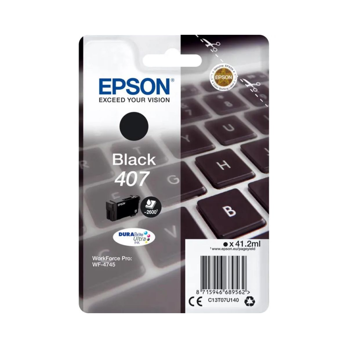 Epson Tinte 407 / C13T07U140 Schwarz