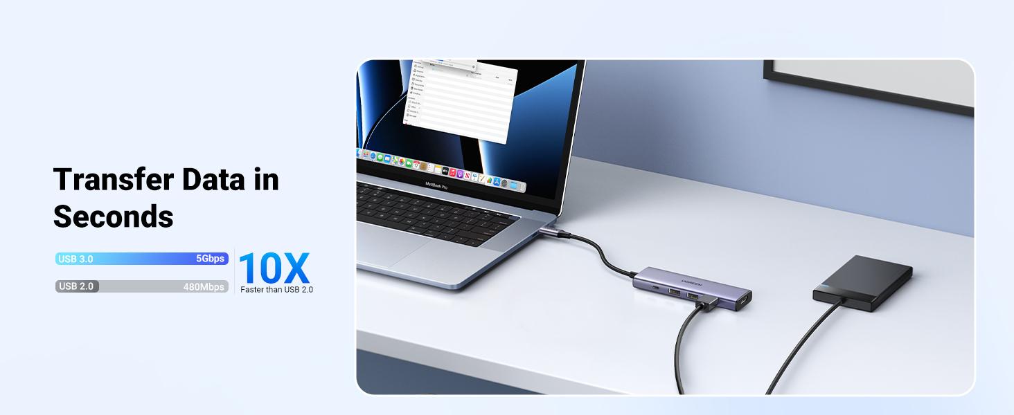 Ugreen Dockingstation Ultra Slim 5-in-1 / 15596 Aluminium