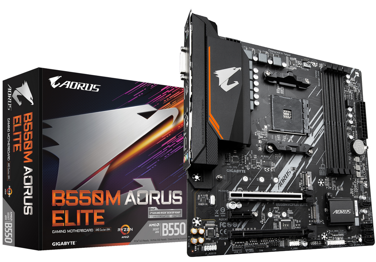 Gigabyte Mainboard B550M AORUS Elite Schwarz