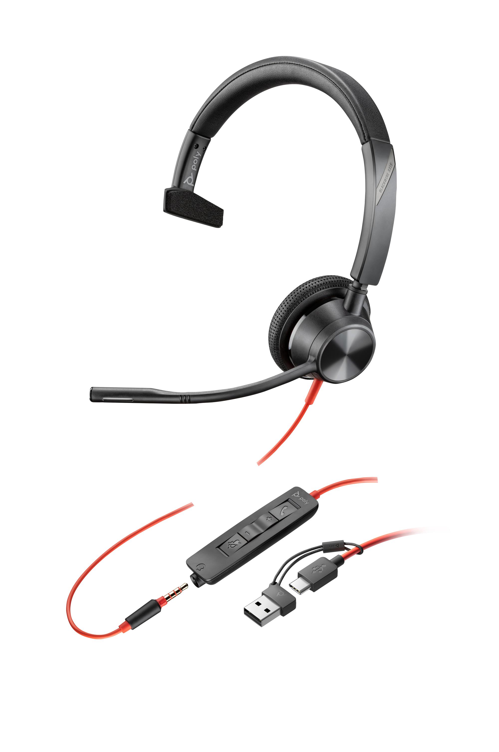 Plantronics/Poly Auriculares Blackwire 3315 / 8X217AA Negro