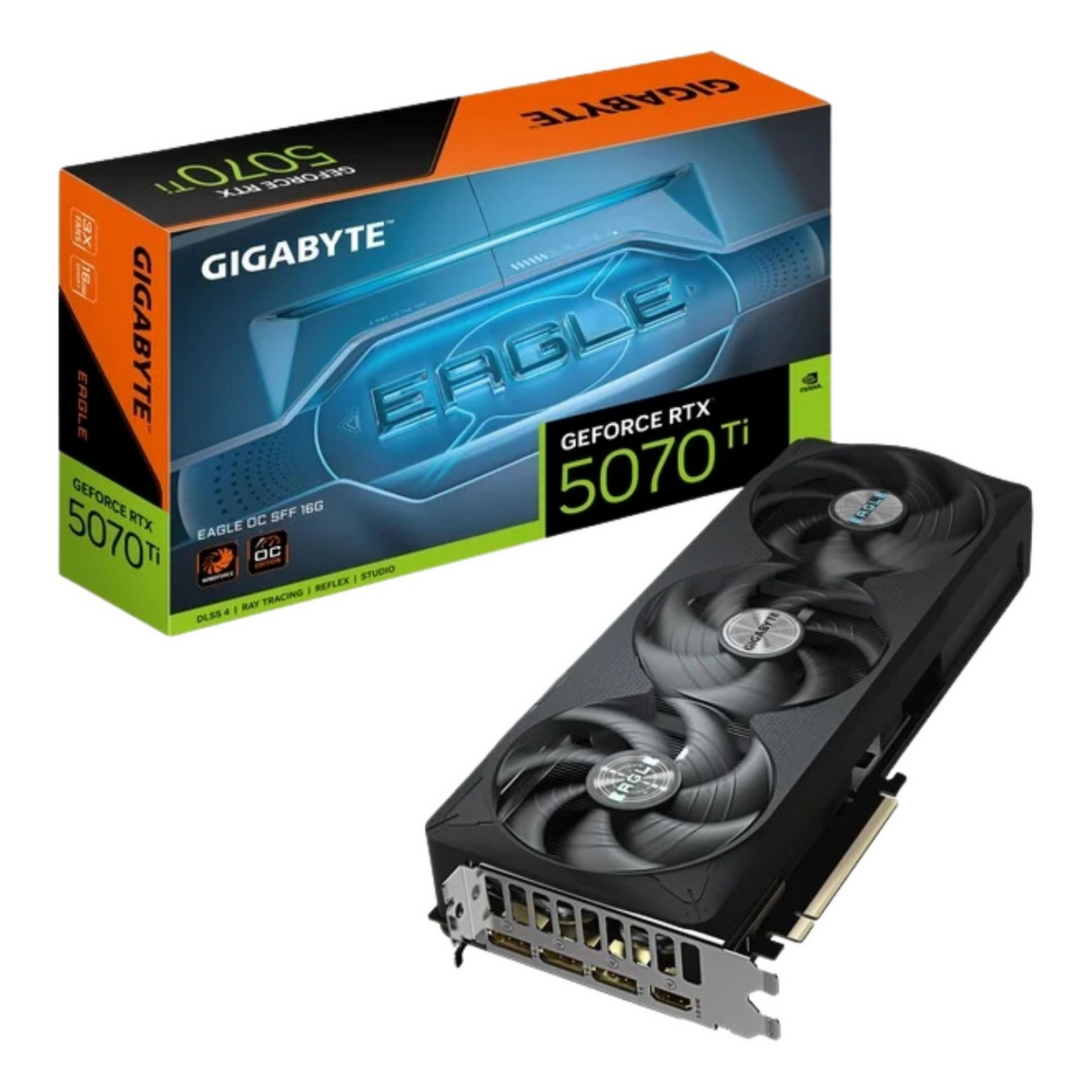 Gigabyte Tarjeta gráfica GeForce RTX 5070 Ti Eagle OC 16GB SFF / GV-N507TEAGLE OC-16GD Negro