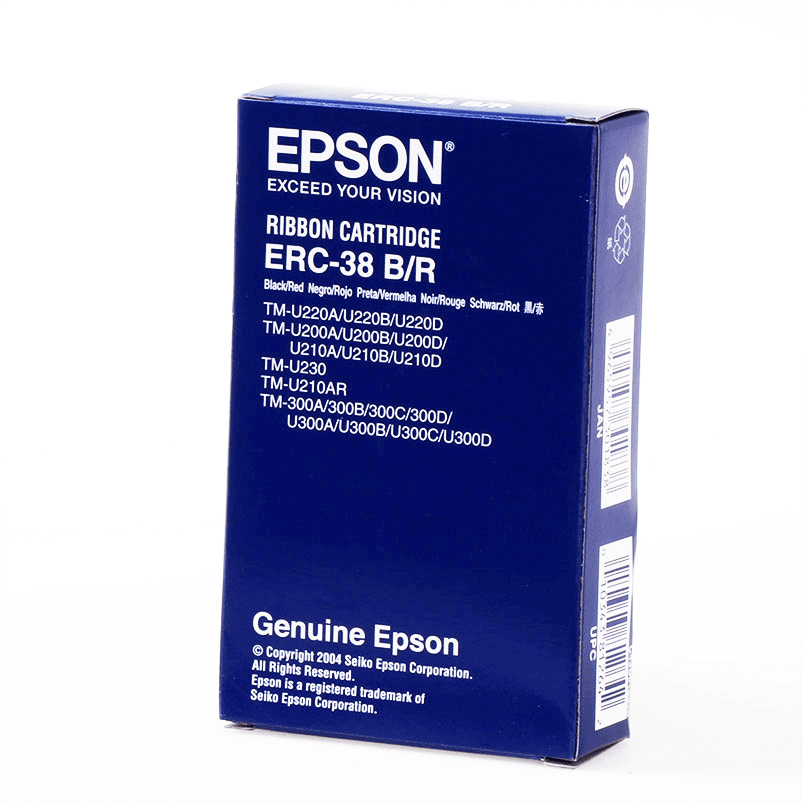 Epson Ruban encreur ERC38BR / C43S015376 Noir sur rouge