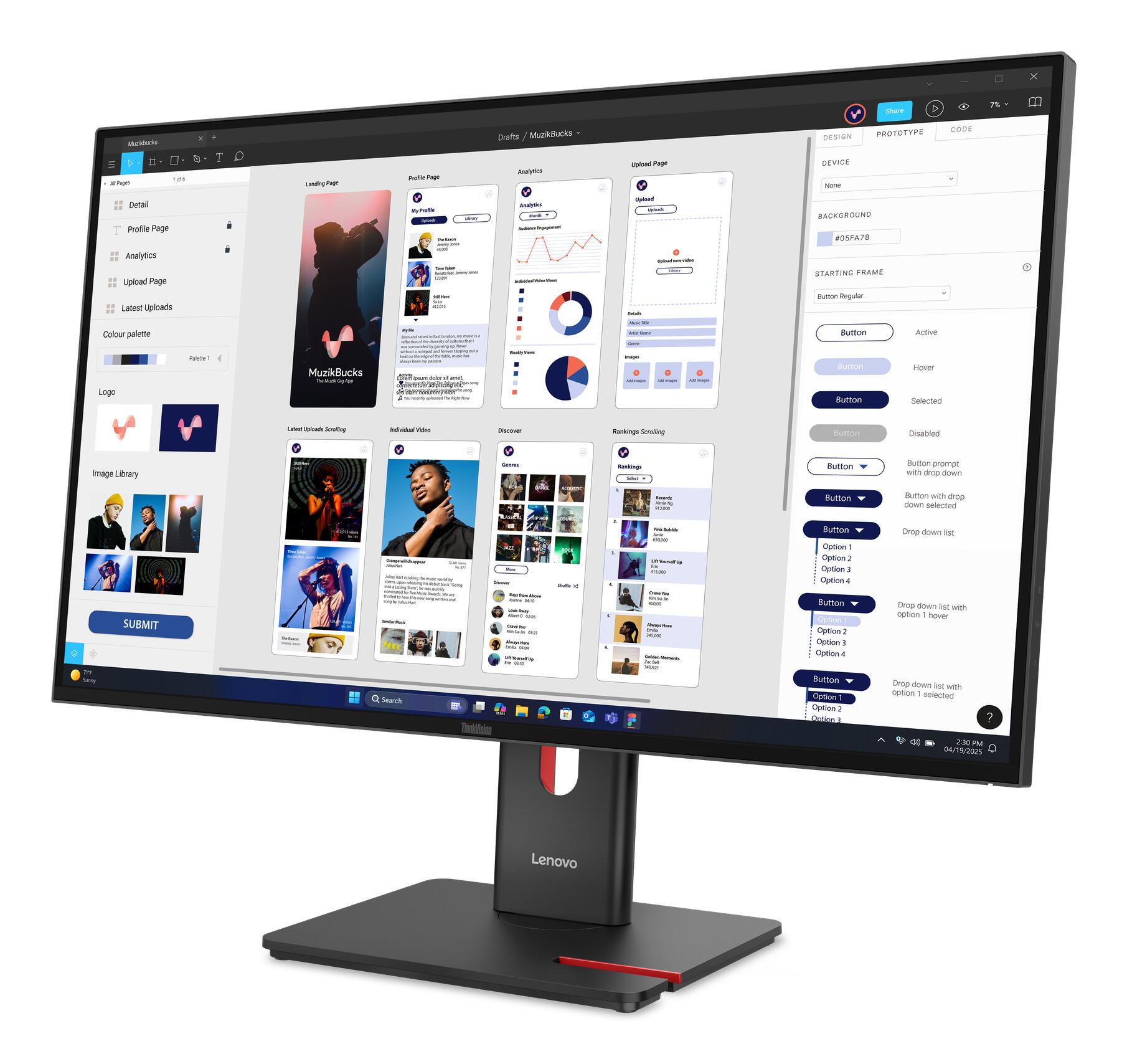 Lenovo Monitor T32UD-40 / 64B0GAT1EU Negro 80 cm (31,5")