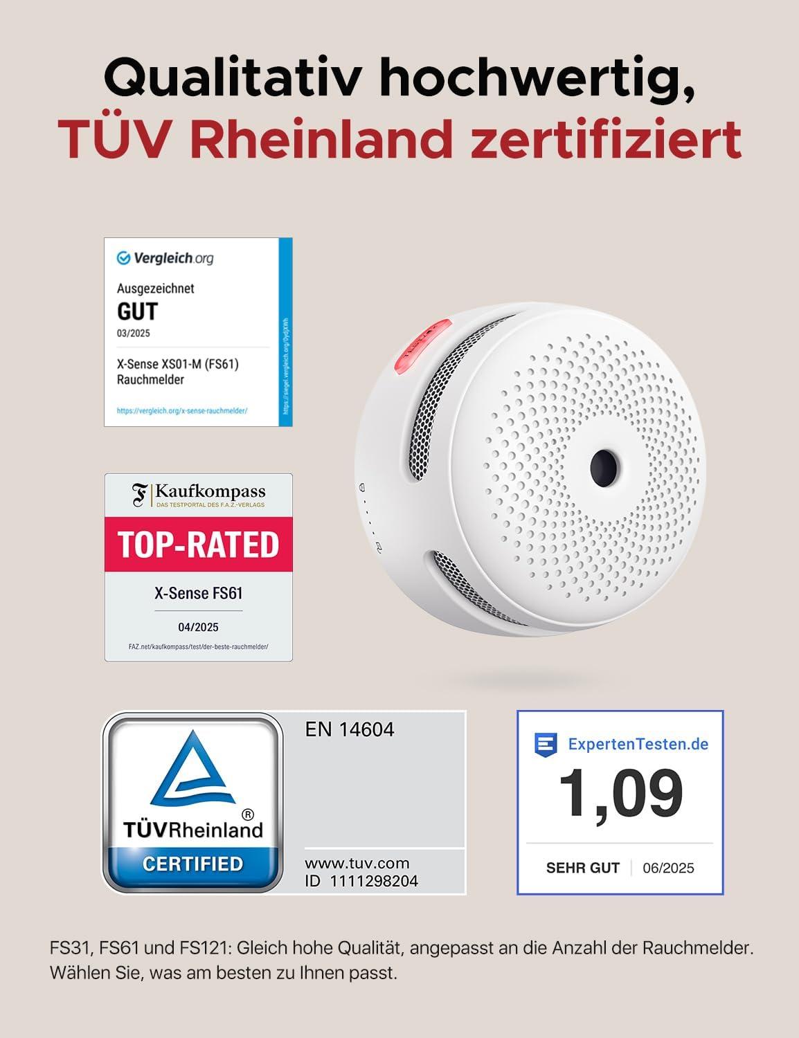 X-Sense Detector de humo FS31 / ZASXS00108WEU Blanco