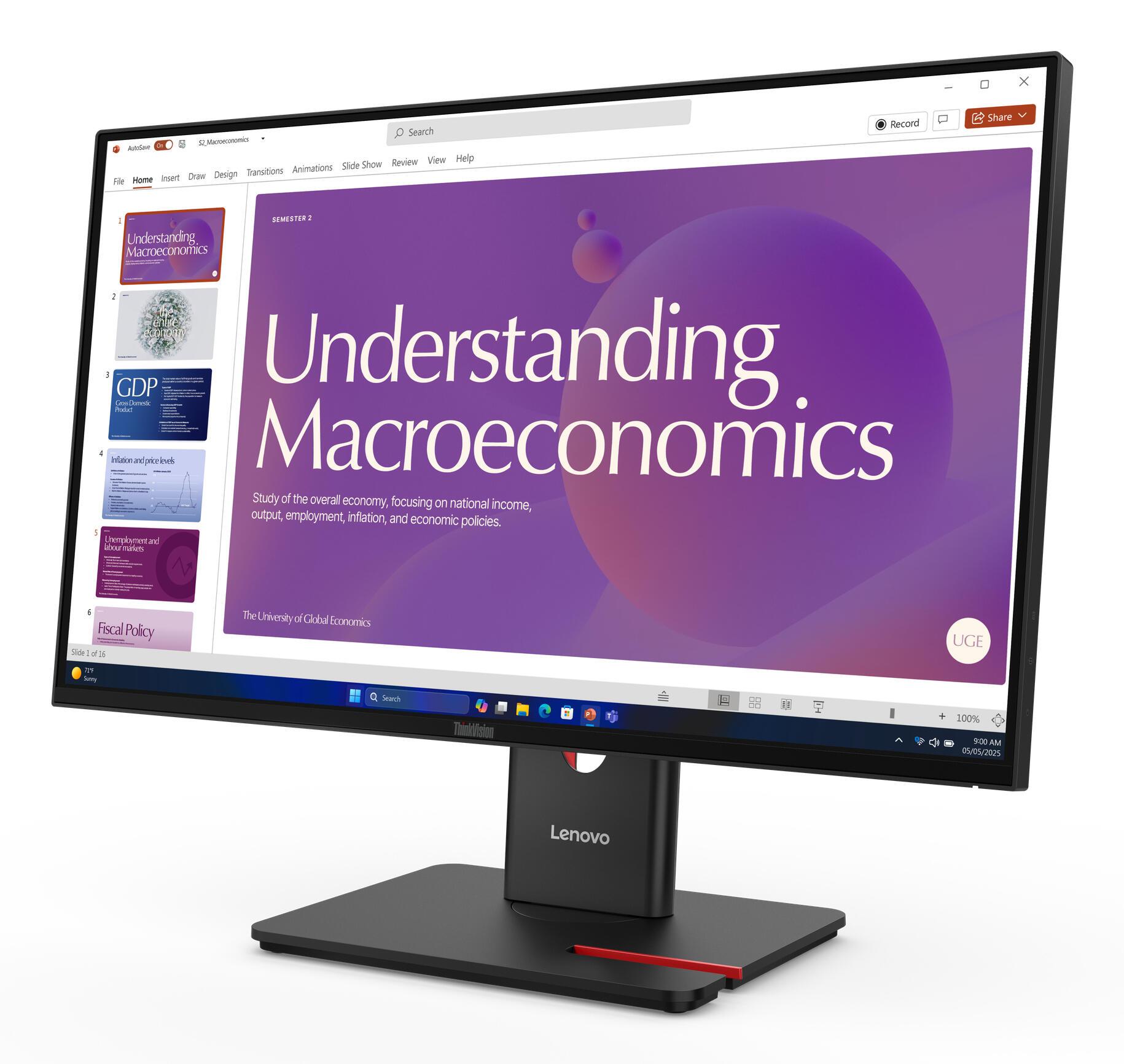Lenovo Monitor ThinkVision T24D-40 / 64B9GAT1EU Negro 60,5 cm (23,8")