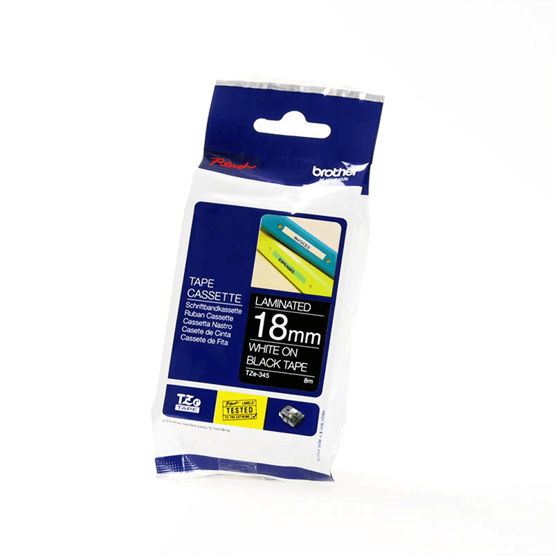 Brother Ruban encreur TZE-345 Blanc sur noir