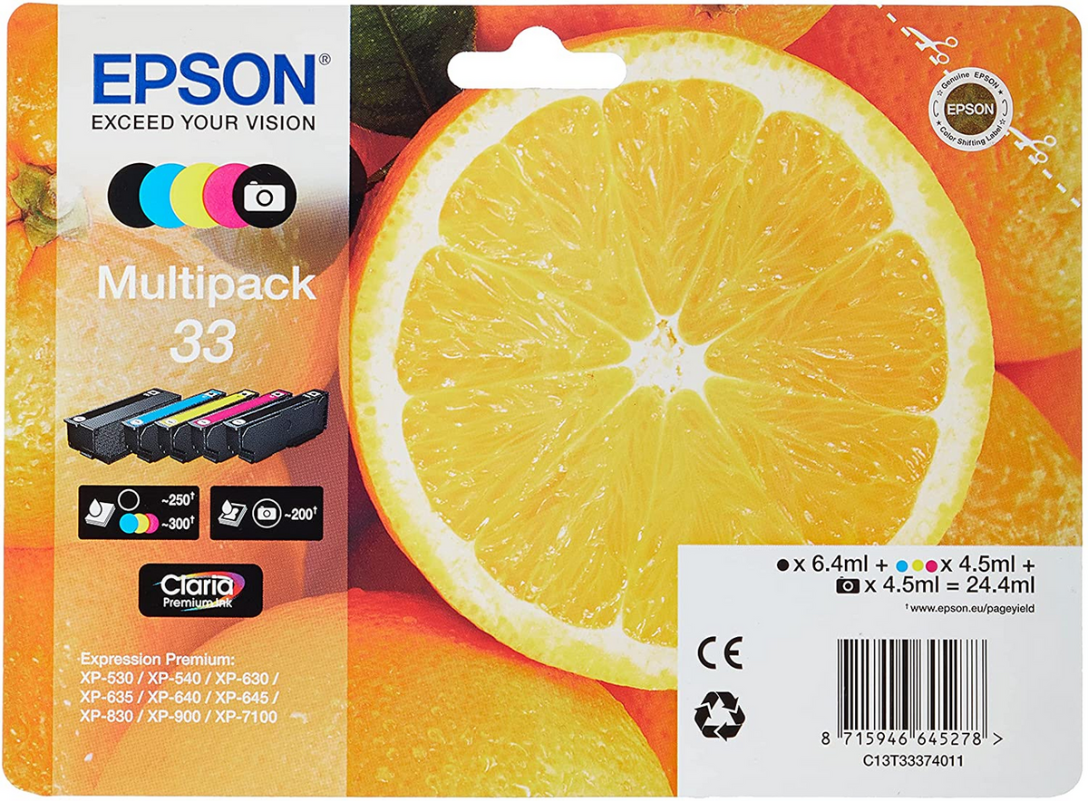 Epson Tinte 33 / C13T33374011 BK,PBK,C,M,Y Multipack