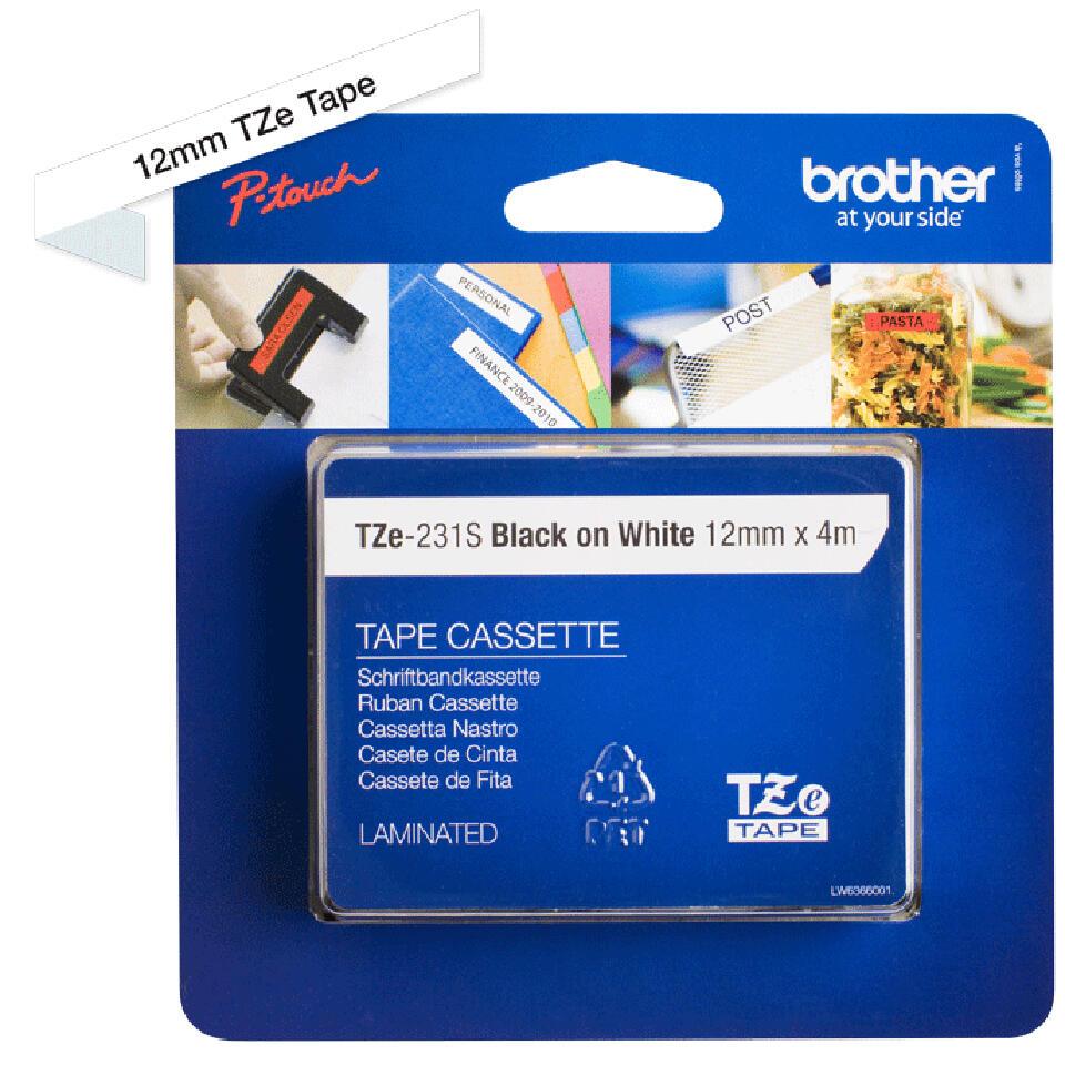 Brother Ruban encreur TZE-231S / TZE231S2 Noir, blanc