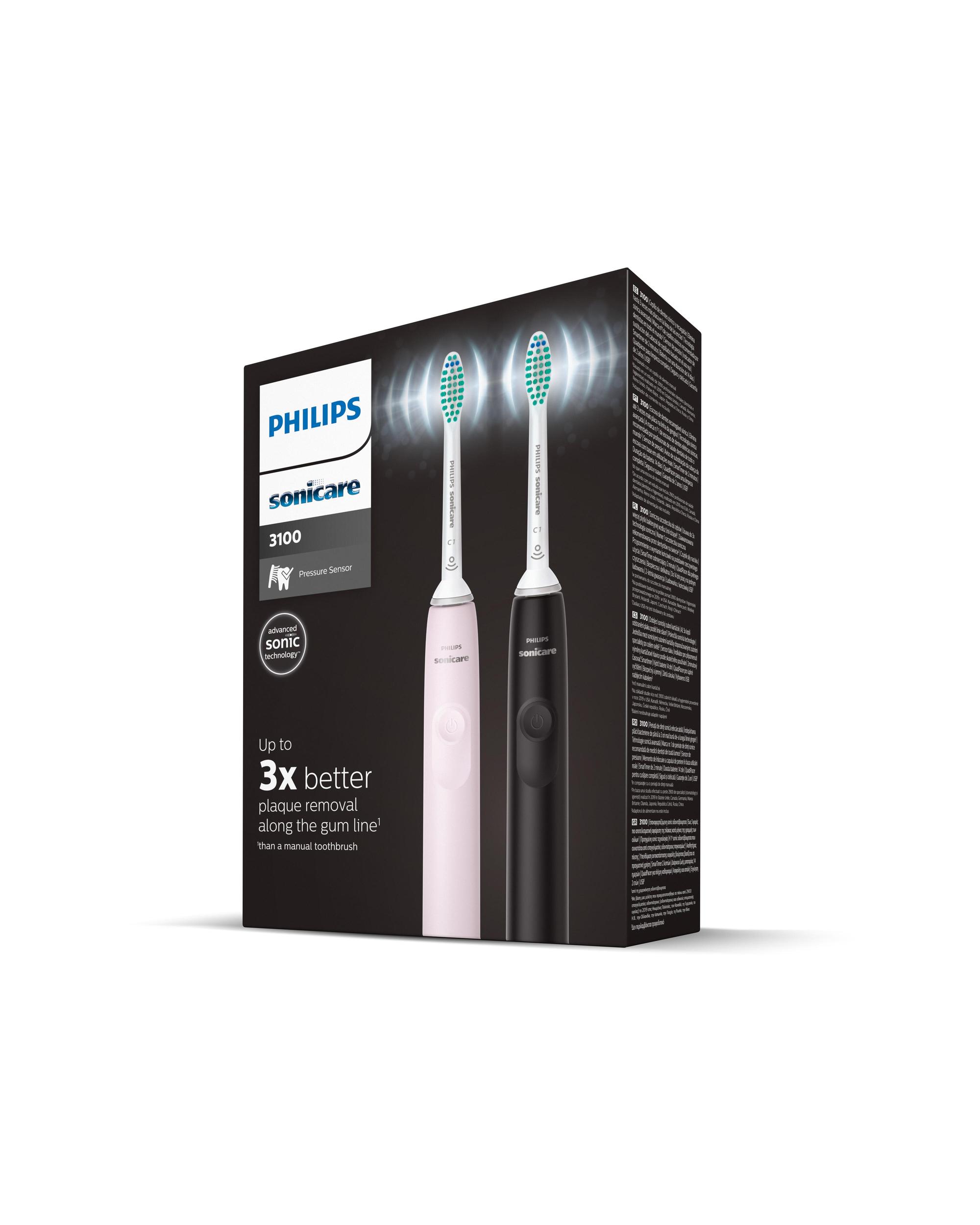 Philips Spazzolino da denti 3100 Series / HX3675/15 Nero, rosa