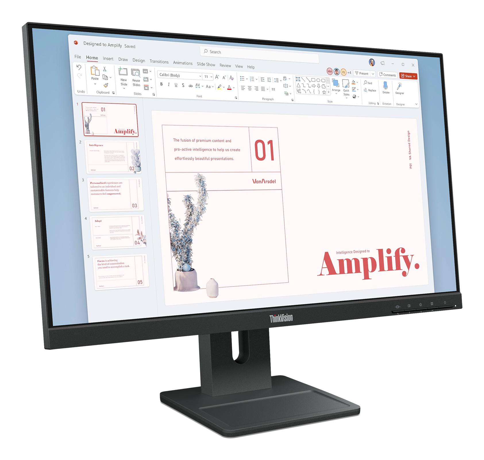 Lenovo Monitor ThinkVision E24-40 / 64BAMAT1EU Black 60.5 cm (23.8")