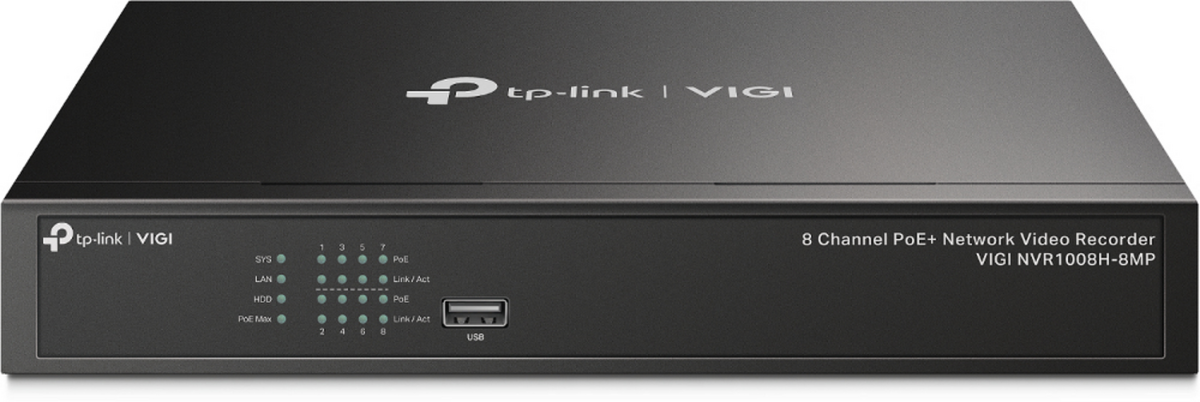 TP-LINK Video Recorder VIGI NVR1008H-8MP / VIGI NVR1008H-8MP Black