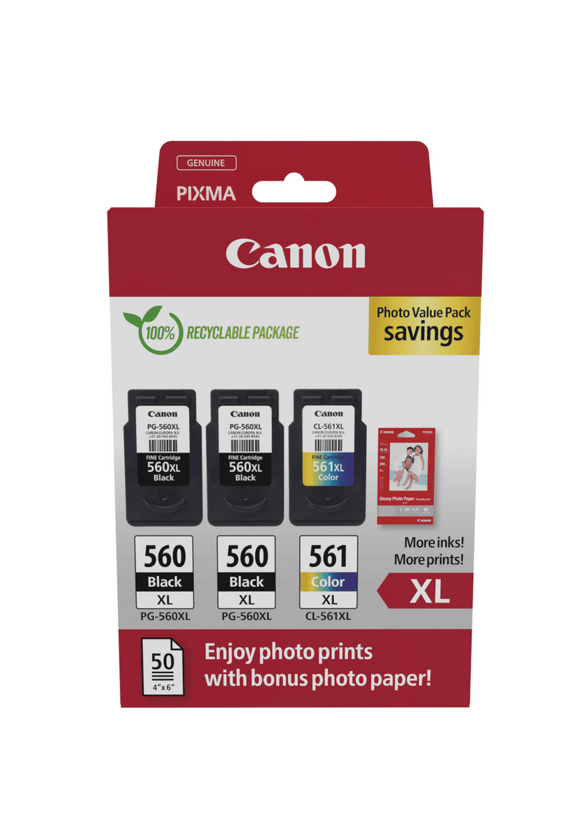 Canon Tinte PG-560XL/CL-561XL / 3712C012 2xBK,C,M,Y XL Multipack