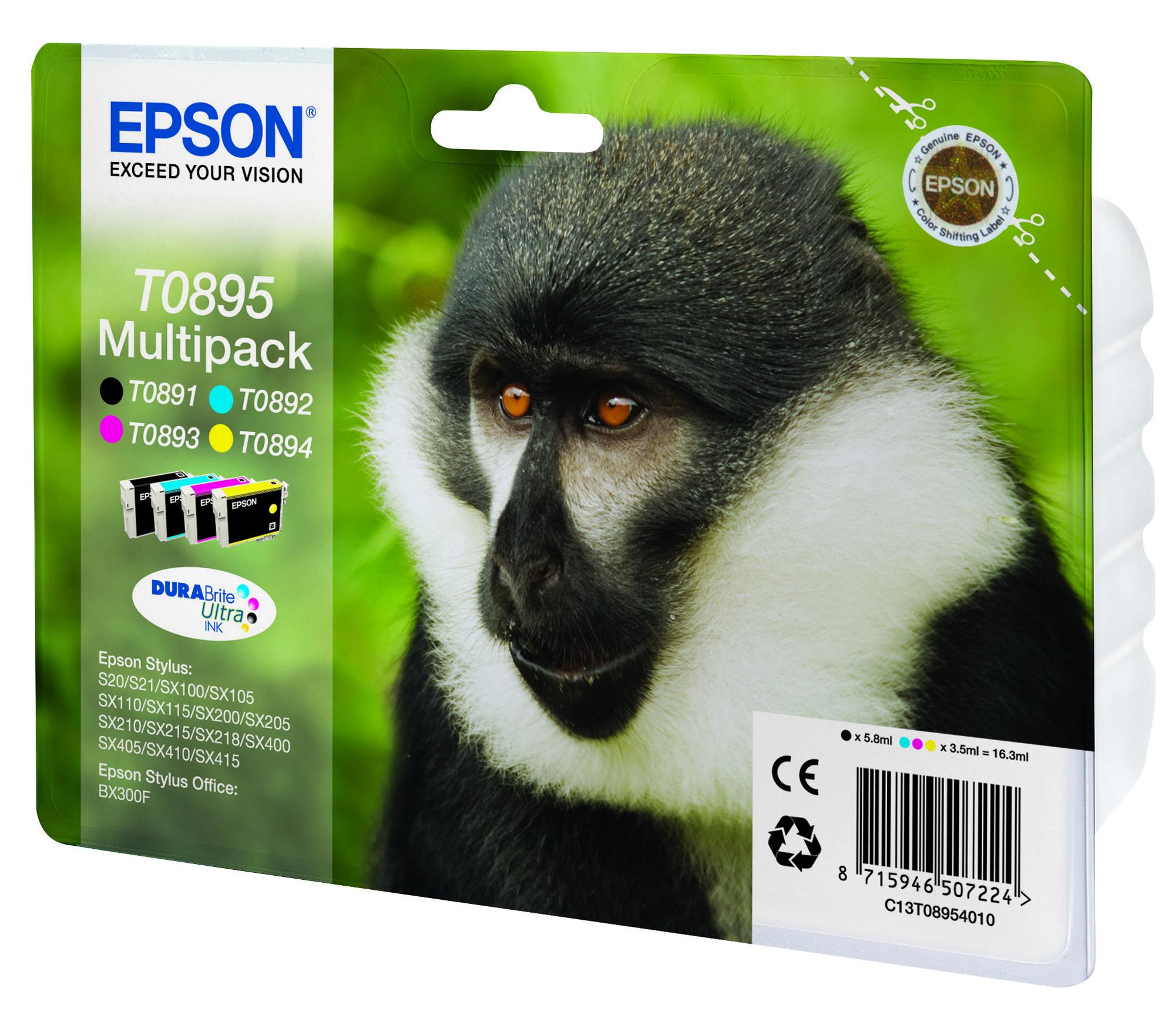 Epson Tinta T0895 / C13T08954010 BK,C,M,Y Multipack