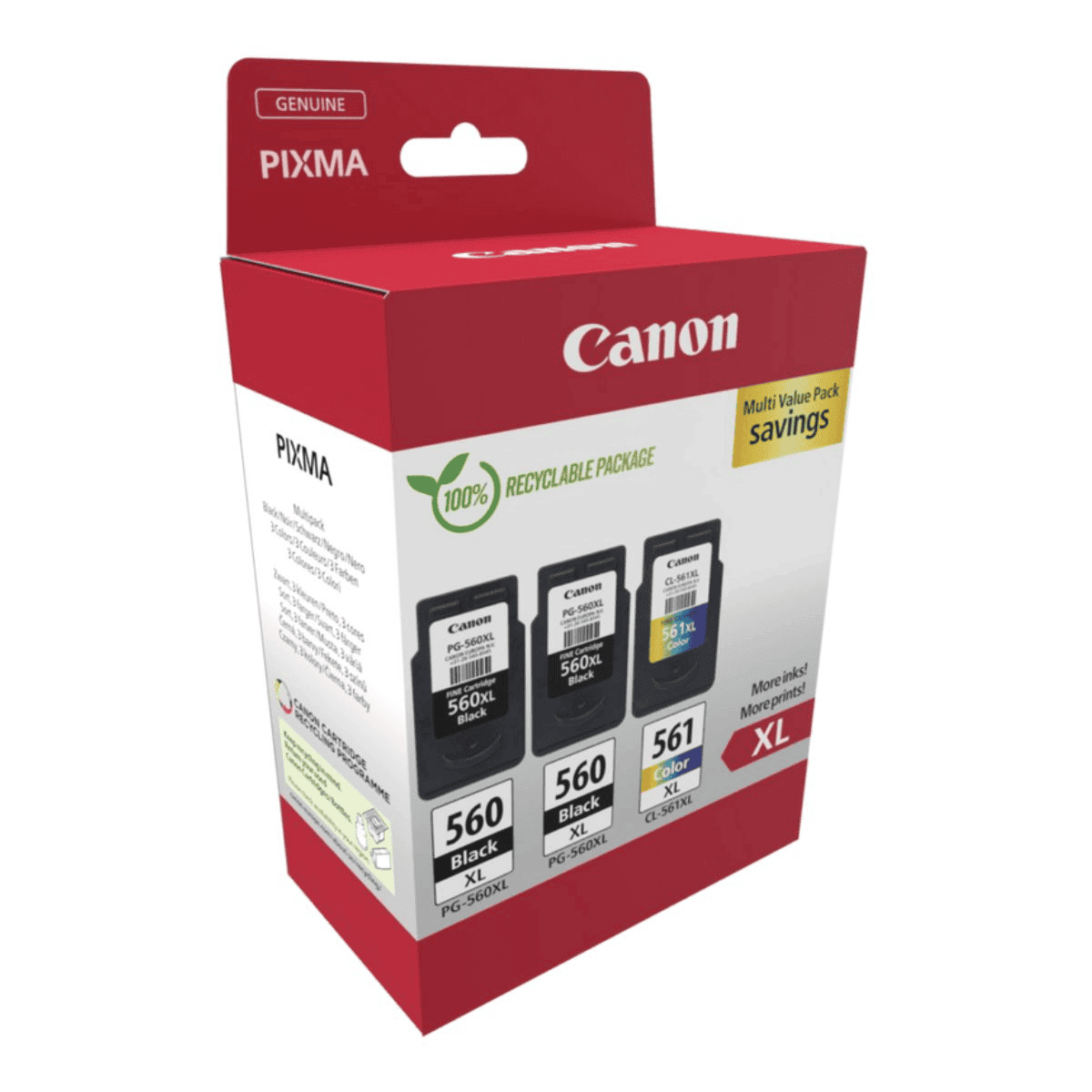 Canon Tinte PG-560XL/CL-561XL / 3712C009 2xBK,C,M,Y XL Multipack Canon Tinte PG-560XL/CL-561XL / 3712C009 2xBK,C,M,Y XL Multipack